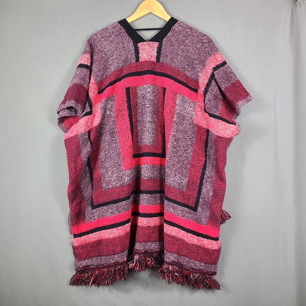 Lucky Brand Boho Fringed Poncho Cardigan Southwestern Festival Comfy Size M/L - Picture 8 of 10